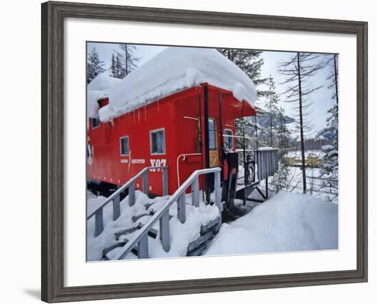 Caboose Lodging at Izaak Walton Lodge, Essex, Montana, USA-Chuck Haney-Framed Photographic Print