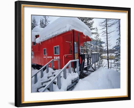 Caboose Lodging at Izaak Walton Lodge, Essex, Montana, USA-Chuck Haney-Framed Photographic Print