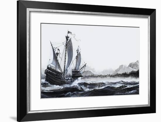 Cabot's Discovery of Newfoundland in 1497-Andrew Howat-Framed Giclee Print