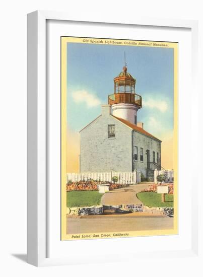 Cabrillo Lighthouse, Point Loma, San Diego, California-null-Framed Art Print