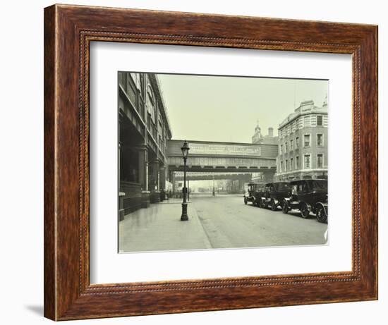 Cabs Waiting Outside Waterloo Station, Lambeth, London, 1930-null-Framed Photographic Print