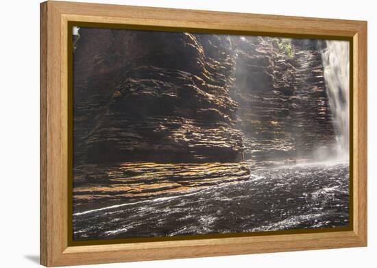 Cachoeira Buracao Waterfall in the Chapada Diamantina National Park-Alex Saberi-Framed Premier Image Canvas