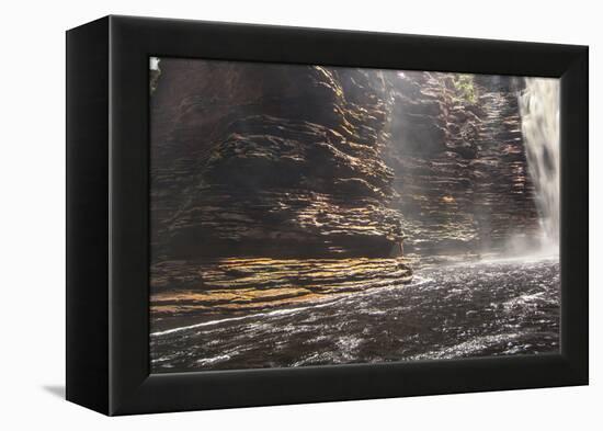 Cachoeira Buracao Waterfall in the Chapada Diamantina National Park-Alex Saberi-Framed Premier Image Canvas