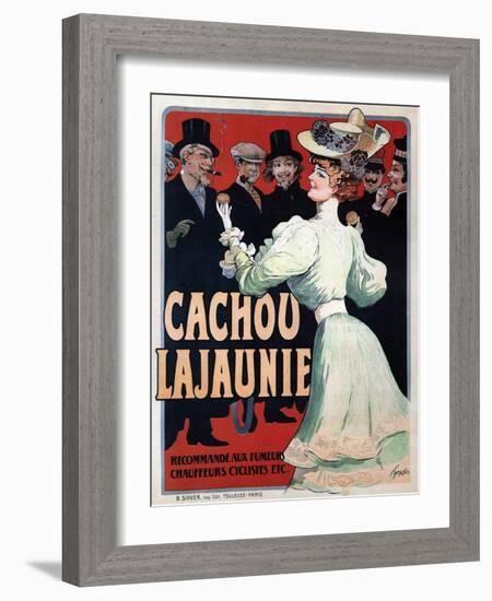 Cachou Lajaunie. Recommandé Aux Fumeurs Chauffeurs Cyclistes Etc, C. 1890-Francisco Tamagno-Framed Giclee Print