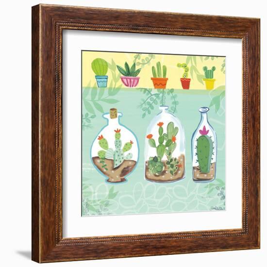 Cacti Garden I no Birds and Butterflies-Farida Zaman-Framed Art Print
