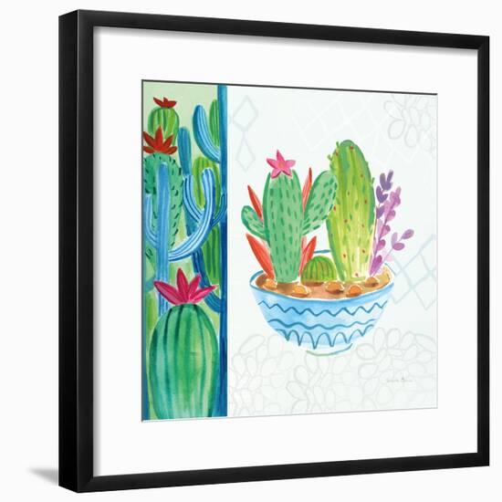 Cacti Garden II no Birds and Butterflies-Farida Zaman-Framed Art Print