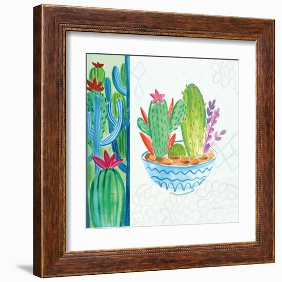 Cacti Garden II no Birds and Butterflies-Farida Zaman-Framed Art Print