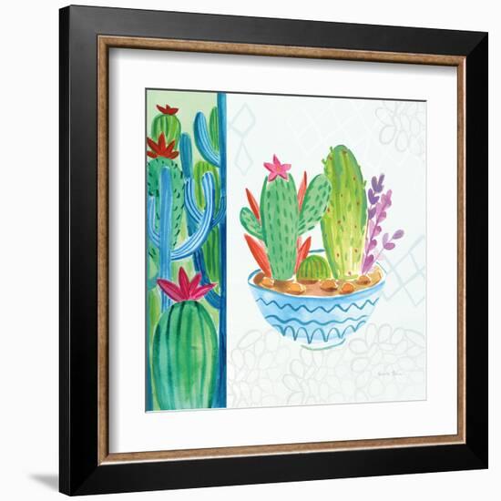 Cacti Garden II no Birds and Butterflies-Farida Zaman-Framed Art Print