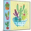 Cacti Garden III no Birds and Butterflies-Farida Zaman-Mounted Art Print