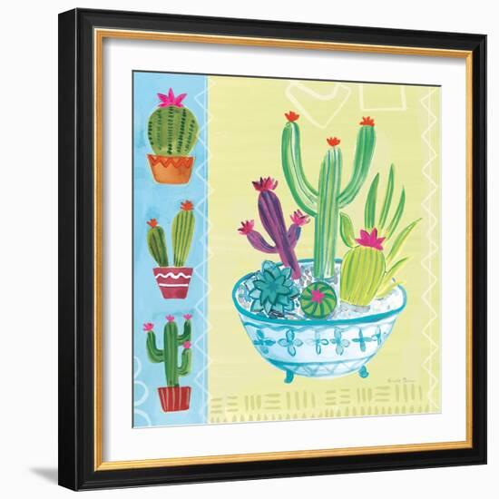 Cacti Garden III no Birds and Butterflies-Farida Zaman-Framed Art Print