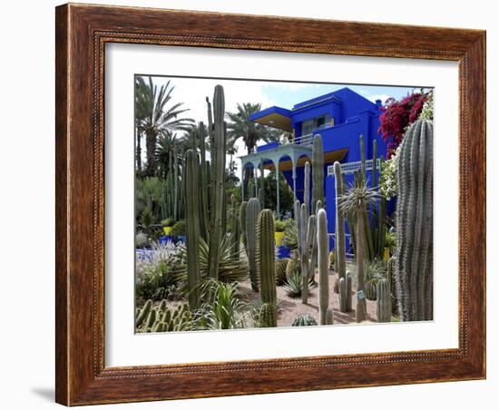 Cacti in the Majorelle Garden, Restored by the Couturier Yves Saint-Laurent, Marrakesh, Morocco-De Mann Jean-Pierre-Framed Photographic Print