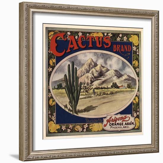 Cactus Brand - Phoenix, Arizona - Citrus Crate Label-Lantern Press-Framed Art Print