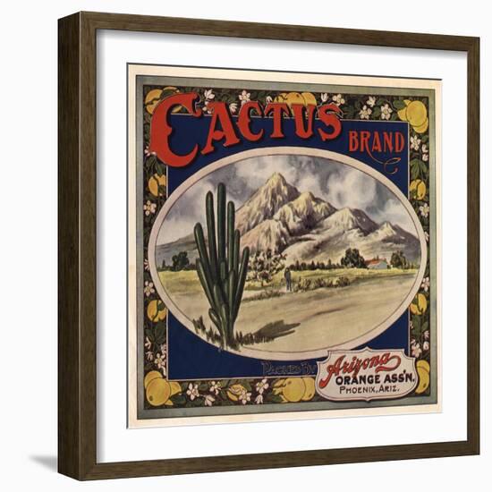 Cactus Brand - Phoenix, Arizona - Citrus Crate Label-Lantern Press-Framed Art Print