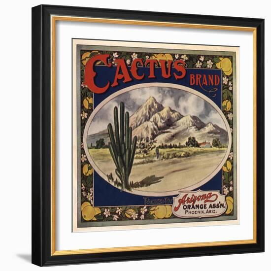 Cactus Brand - Phoenix, Arizona - Citrus Crate Label-Lantern Press-Framed Art Print