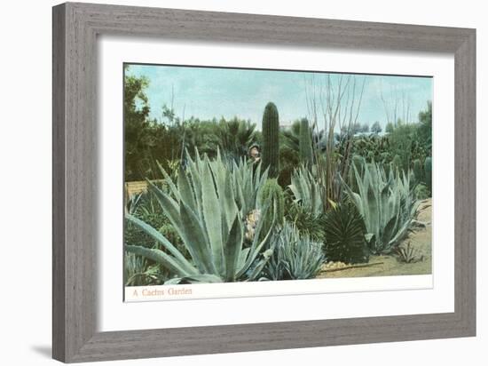 Cactus Garden with Agave-null-Framed Premium Giclee Print