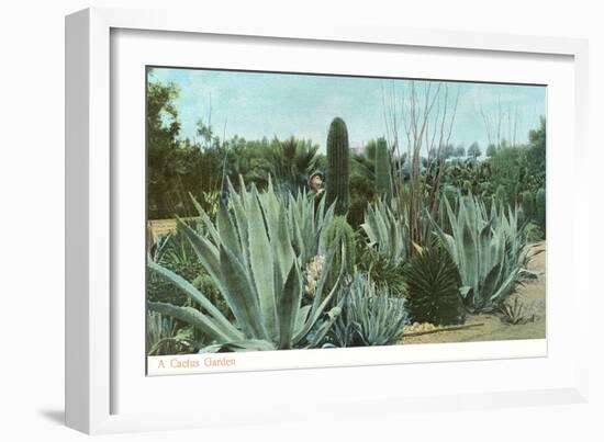 Cactus Garden with Agave-null-Framed Art Print