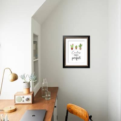 Prime, Marcus 19x24 White Modern Wood Framed Museum Art Print Titled -  Cactus Makes Perfect 