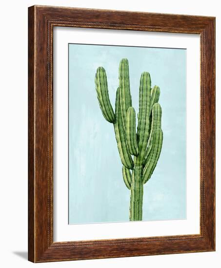 Cactus on Blue I-Mia Jensen-Framed Art Print