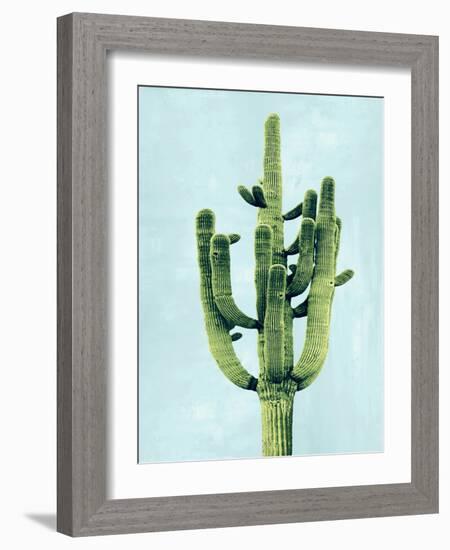 Cactus on Blue II-Mia Jensen-Framed Art Print