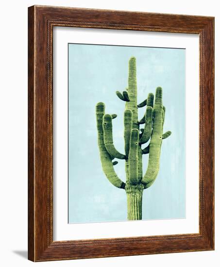 Cactus on Blue II-Mia Jensen-Framed Art Print