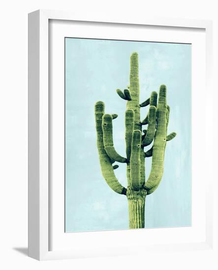 Cactus on Blue II-Mia Jensen-Framed Art Print