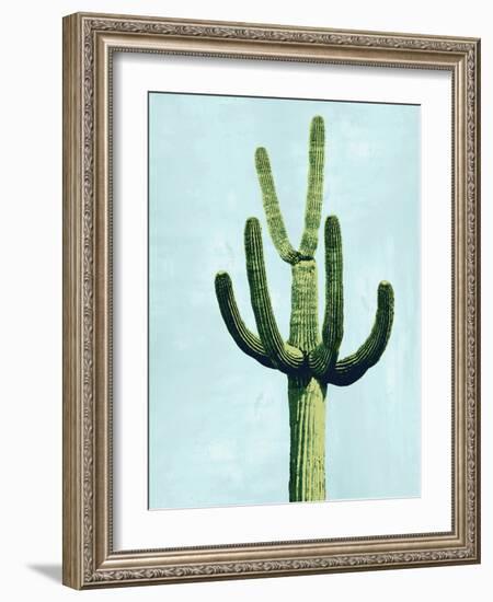 Cactus on Blue IV-Mia Jensen-Framed Art Print