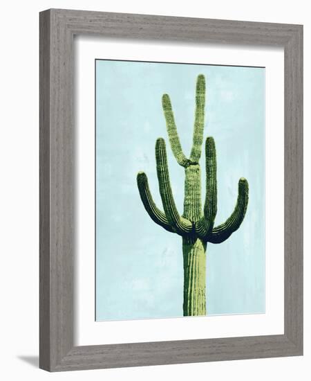 Cactus on Blue IV-Mia Jensen-Framed Art Print