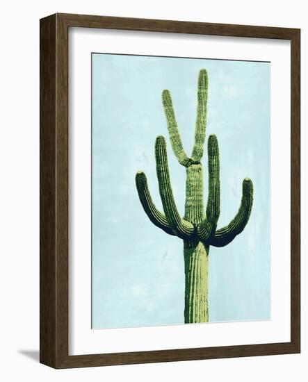 Cactus on Blue IV-Mia Jensen-Framed Art Print