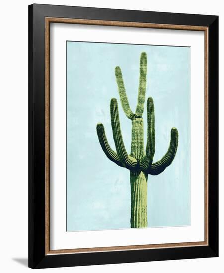 Cactus on Blue IV-Mia Jensen-Framed Art Print