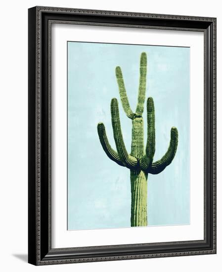 Cactus on Blue IV-Mia Jensen-Framed Art Print