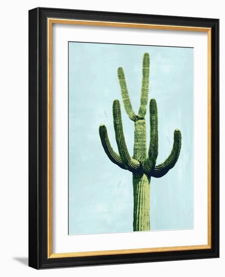 Cactus on Blue IV-Mia Jensen-Framed Art Print