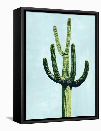 Cactus on Blue IV-Mia Jensen-Framed Stretched Canvas