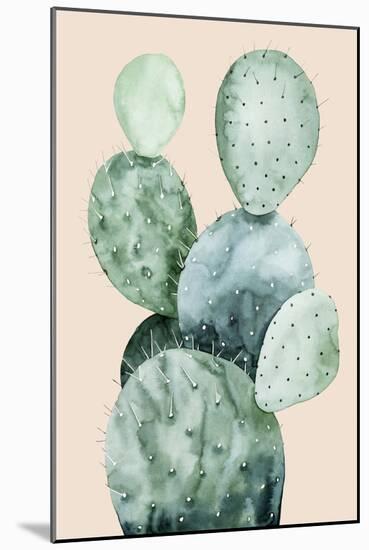 Cactus on Coral II-Grace Popp-Mounted Art Print
