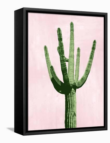 Cactus on Pink III-Mia Jensen-Framed Stretched Canvas