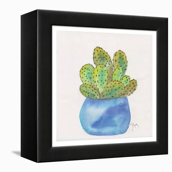 Cactus Pot I-Beverly Dyer-Framed Stretched Canvas