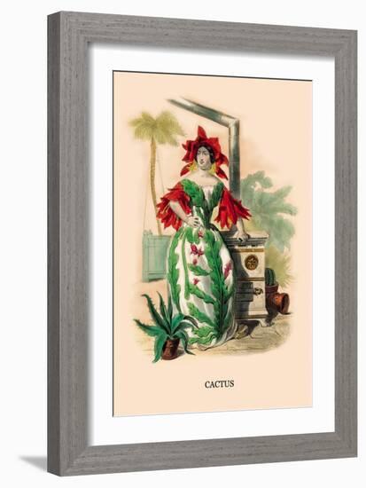 Cactus-J.J. Grandville-Framed Art Print