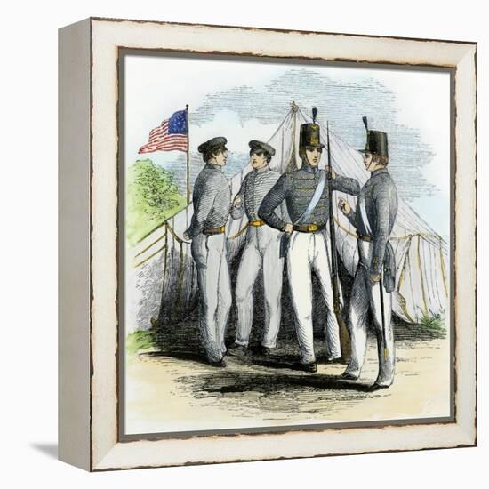 Cadets at the Us Military Academy, West Point, 1850s-null-Framed Premier Image Canvas