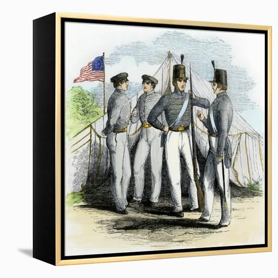 Cadets at the Us Military Academy, West Point, 1850s-null-Framed Premier Image Canvas