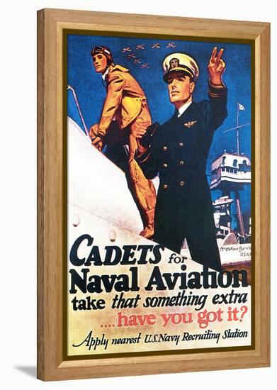 Cadets for Naval Aviation Take That Something Extra, 1943-McClelland Barclay-Framed Premier Image Canvas