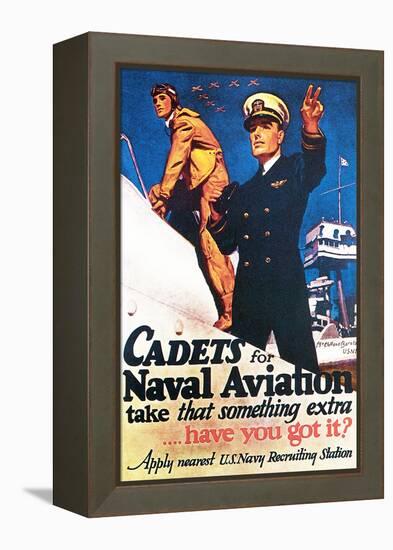 Cadets for Naval Aviation Take That Something Extra, 1943-McClelland Barclay-Framed Premier Image Canvas