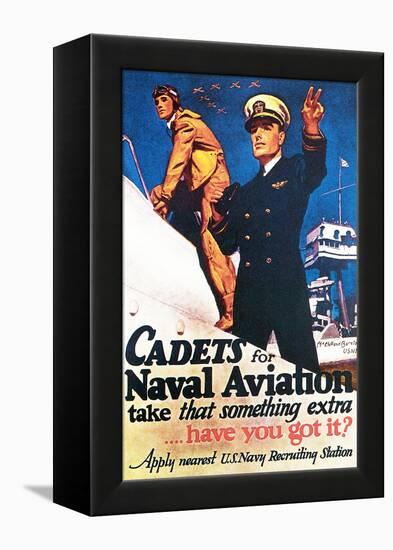 Cadets for Naval Aviation Take That Something Extra, 1943-McClelland Barclay-Framed Premier Image Canvas