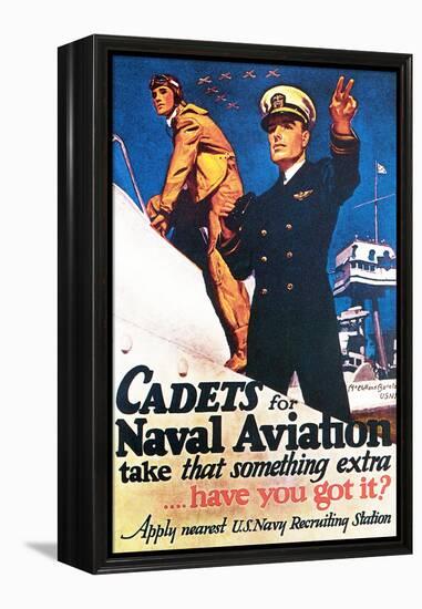 Cadets for Naval Aviation Take That Something Extra, 1943-McClelland Barclay-Framed Premier Image Canvas