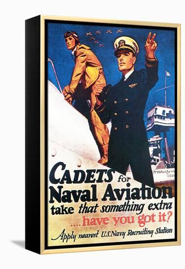 Cadets for Naval Aviation Take That Something Extra, 1943-McClelland Barclay-Framed Premier Image Canvas