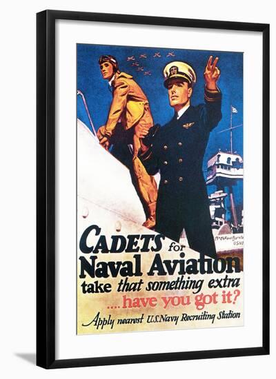 Cadets for Naval Aviation Take That Something Extra, 1943-McClelland Barclay-Framed Giclee Print