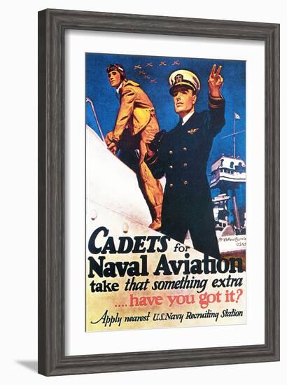 Cadets for Naval Aviation Take That Something Extra, 1943-McClelland Barclay-Framed Giclee Print