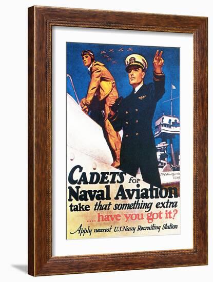 Cadets for Naval Aviation Take That Something Extra, 1943-McClelland Barclay-Framed Giclee Print