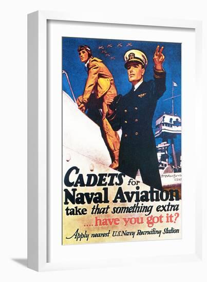 Cadets for Naval Aviation Take That Something Extra, 1943-McClelland Barclay-Framed Giclee Print