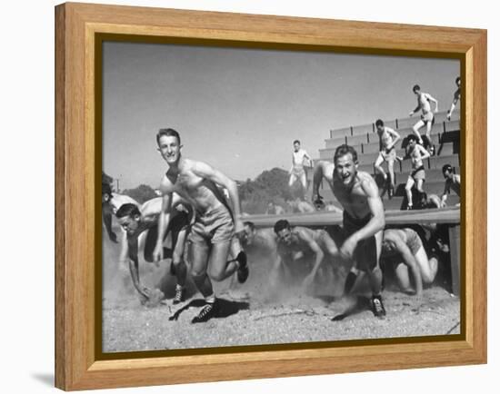 Cadets Running Through Obstacle Course During Training at a Us Navy Air Base-Dmitri Kessel-Framed Premier Image Canvas
