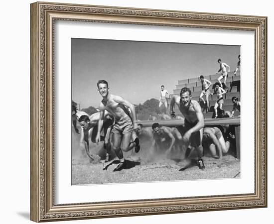 Cadets Running Through Obstacle Course During Training at a Us Navy Air Base-Dmitri Kessel-Framed Photographic Print