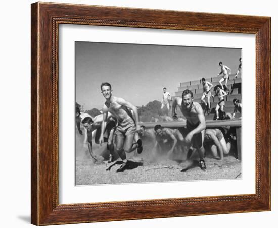 Cadets Running Through Obstacle Course During Training at a Us Navy Air Base-Dmitri Kessel-Framed Photographic Print